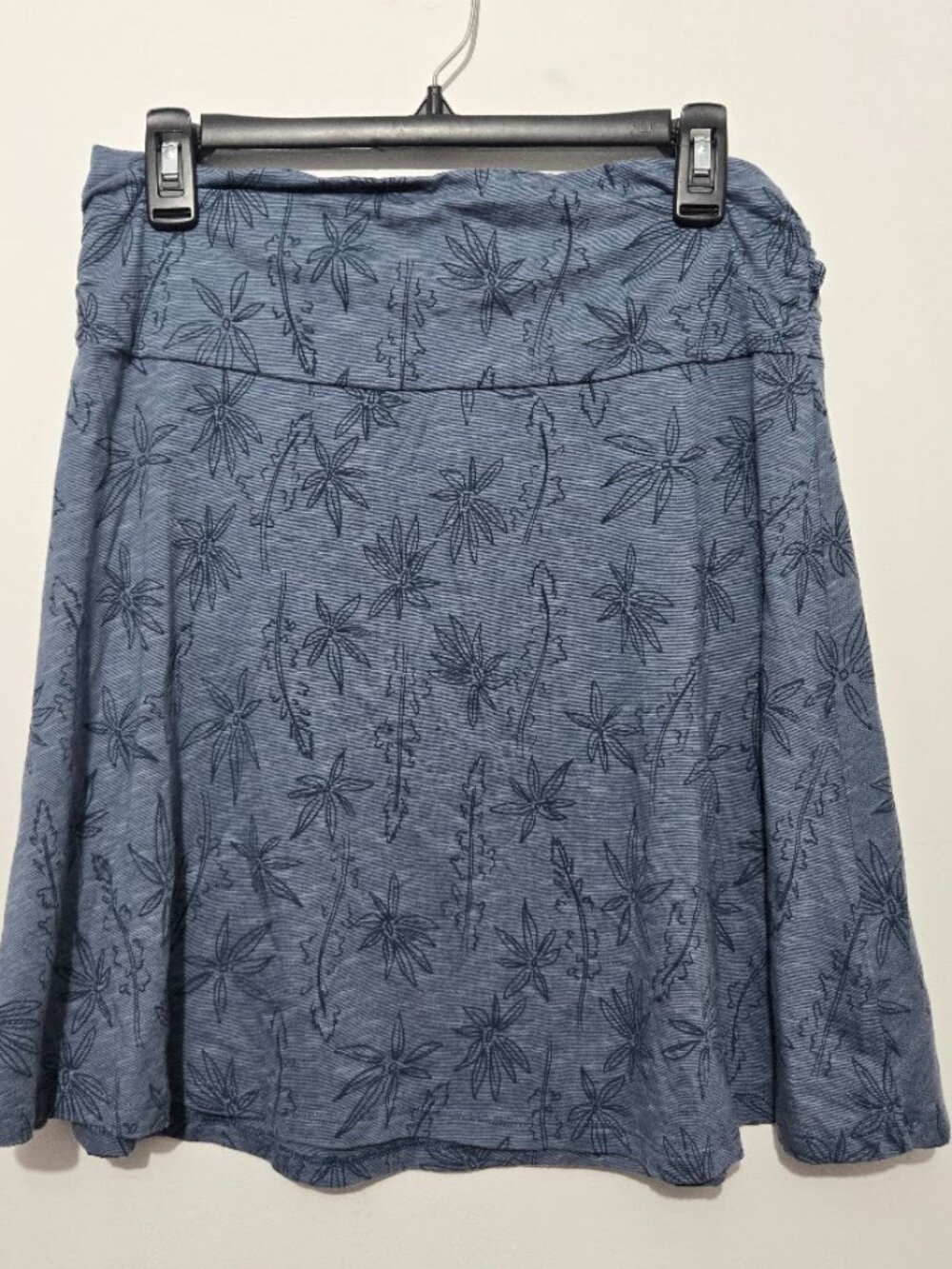 Toad & Co Womens Blue Floral Chaka Skirt Sz M Pull On Organic Beach Stretch Vaca